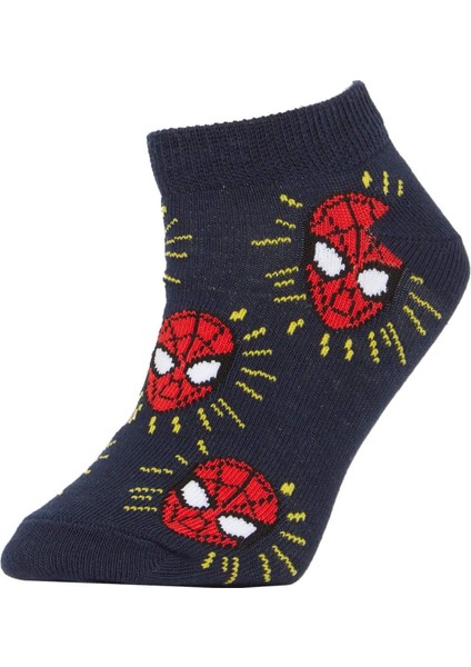 Erkek Çocuk Marvel Spiderman Pamuklu 3'lü Patik Çorap X2345A6NS