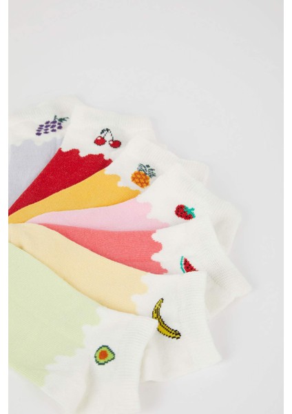 Kız Çocuk 7'li Pamuklu Patik Çorap V2847A6NS