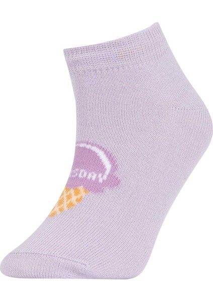Kız Çocuk 7'li Pamuklu Gün Detaylı Patik Çorap X1885A6NS