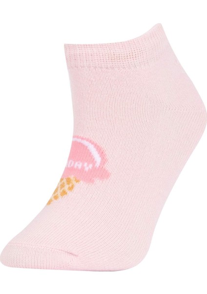 Kız Çocuk 7'li Pamuklu Gün Detaylı Patik Çorap X1885A6NS