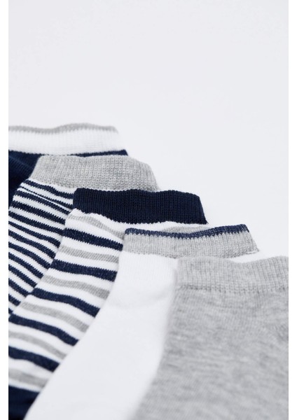 Erkek Çocuk 5'li Pamuklu Çizgili Patik Çorap