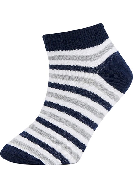 Erkek Çocuk 5'li Pamuklu Çizgili Patik Çorap