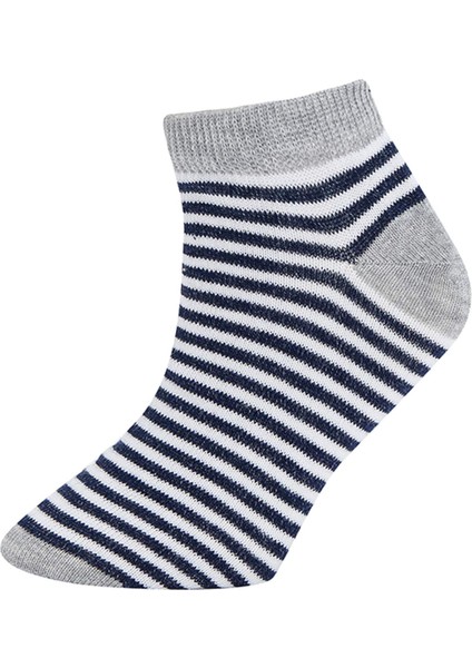 Erkek Çocuk 5'li Pamuklu Çizgili Patik Çorap