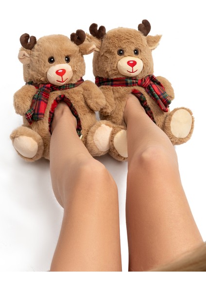 Yogi Kadın Hayvanlı Panduf Kahverengi 36/41