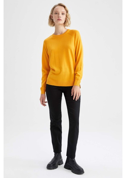 Relax Fit Bisiklet Yaka Basic Kazak I6913AZ22WN