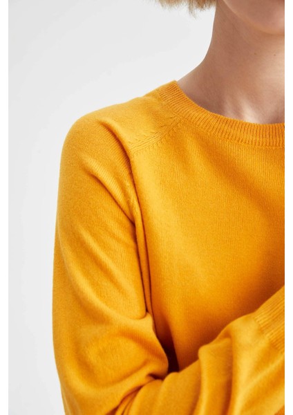 Relax Fit Bisiklet Yaka Basic Kazak I6913AZ22WN