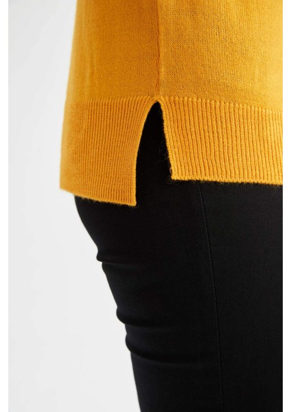 Relax Fit Bisiklet Yaka Basic Kazak I6913AZ22WN