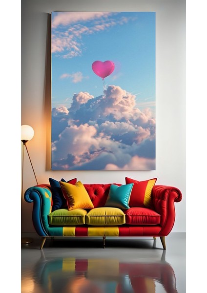 Uçan Balon V1 Ev Duvar Salon Güzellik Salonu Ofis Dükkan Dekarasyon Kanvas Tablo
