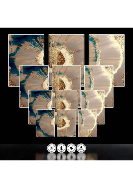 :temperli Cam Üçlü Set Tablo, Tablo, Üçlü Tablo, Uv Baskı, Cam Tablo, 3’lü Set, CUT010