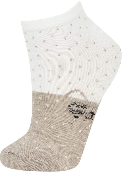 Kadın 3'lü Pamuklu Patik Çorap R8374AZNS