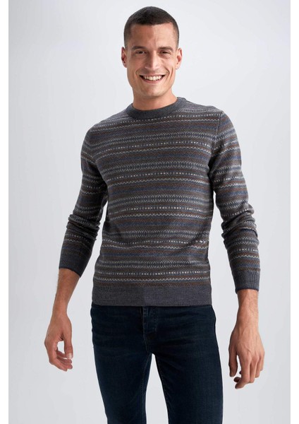 Regular Fit Bisiklet Yaka Kazak Y0609AZ22AU