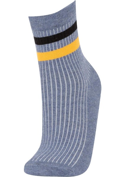 Erkek Çocuk 5'li Pamuklu Çember Desenli Uzun Çorap V8199A6NS