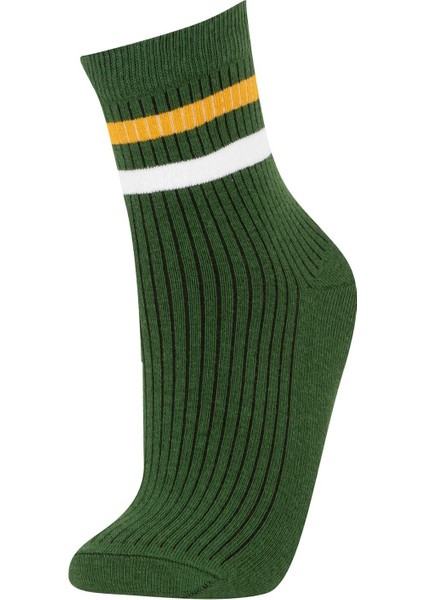 Erkek Çocuk 5'li Pamuklu Çember Desenli Uzun Çorap V8199A6NS