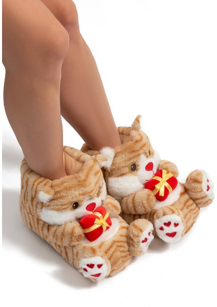 Cati Kadın Hayvanlı Panduf Açık Bej 36/41