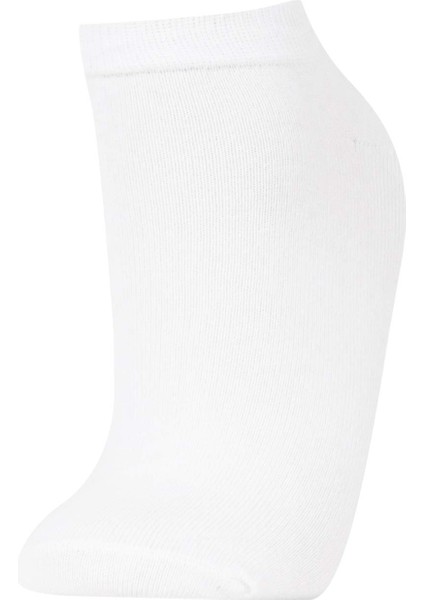 Kadın 5'li Pamuklu Puantiyeli Çizgili Patik Çorap Y6670AZNS