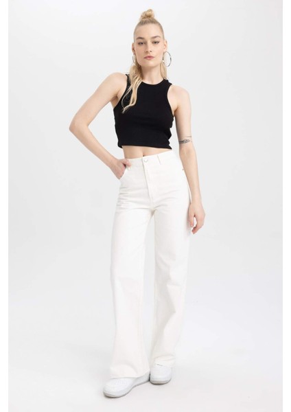 Fitted Halter Yaka Fitilli Kaşkorse Basic Düz Atlet U0357AZ23SM