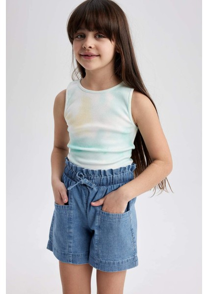 Kız Çocuk Relax Fit Jean Şort