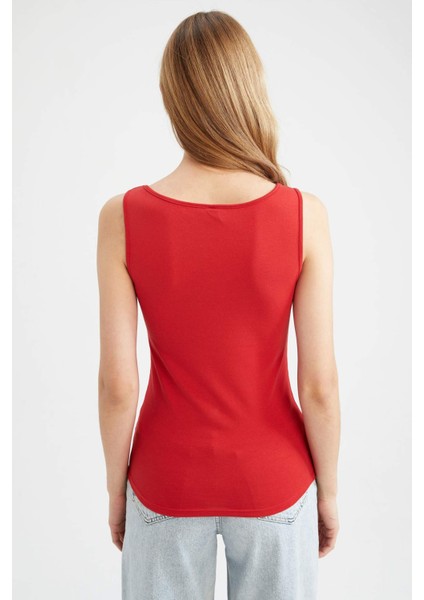 Slim Fit Dar Kesim U Yaka Basic Düz Atlet I1059AZ23SM