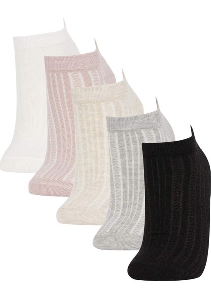 Kadın 5'li Pamuklu Patik Çorap
