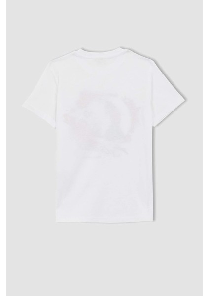 Erkek Çocuk Atatürk Baskılı Kısa Kollu Beyaz Tişört Z5403A623SM