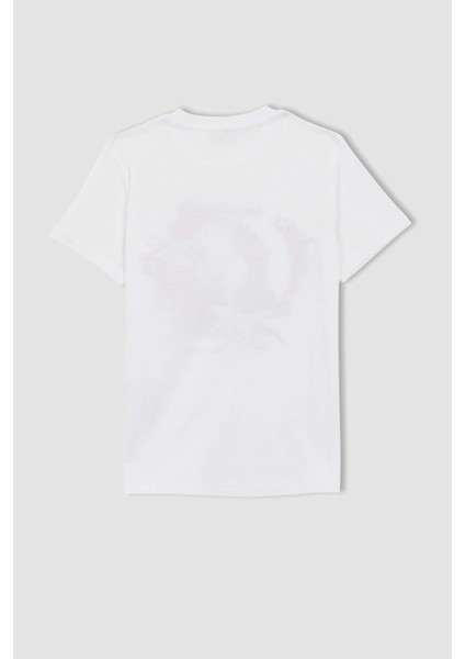 Erkek Çocuk Atatürk Baskılı Kısa Kollu Beyaz Tişört Z5403A623SM