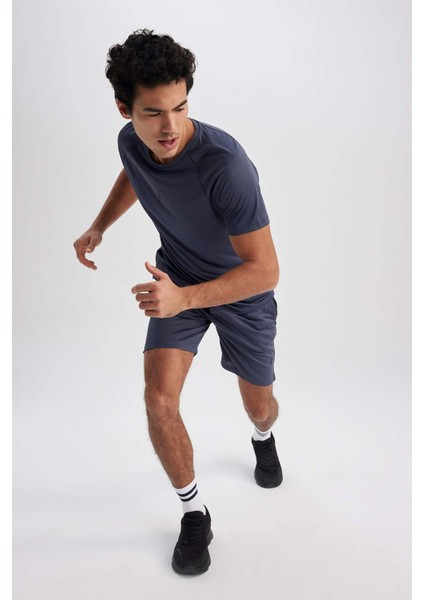 Fit Slim Fit Dar Kesim Yaka Baskılı Sporcu Kısa Kollu Tişört V2887AZ23SP