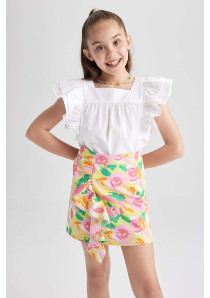 Kız Çocuk Desenli Poplin Etek Z6367A623SM