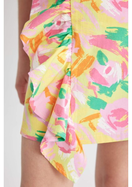 Kız Çocuk Desenli Poplin Etek Z6367A623SM