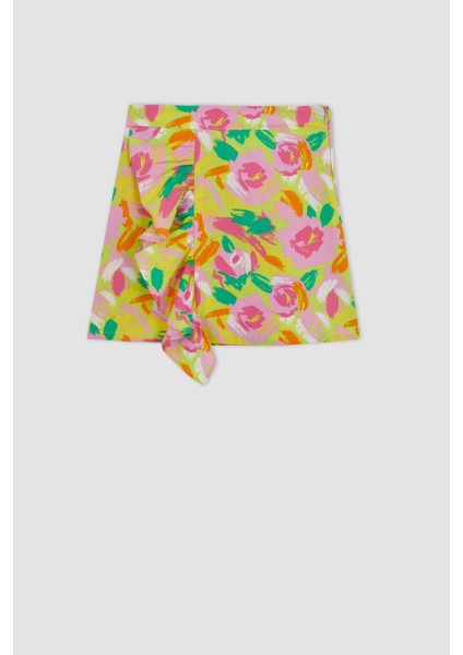 Kız Çocuk Desenli Poplin Etek Z6367A623SM