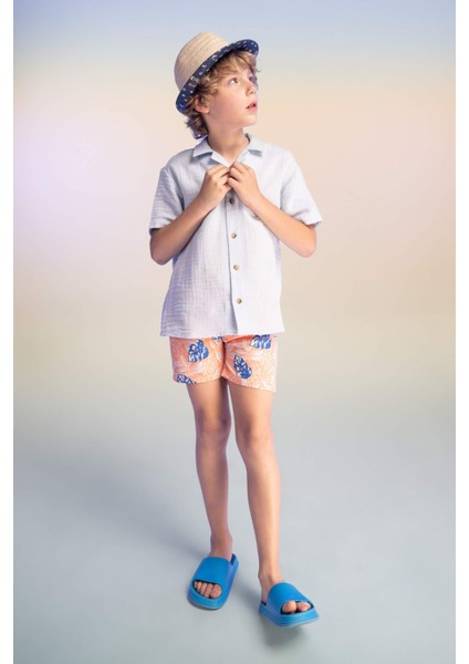 Erkek Çocuk Desenli Deniz Şortu Z9432A623HS