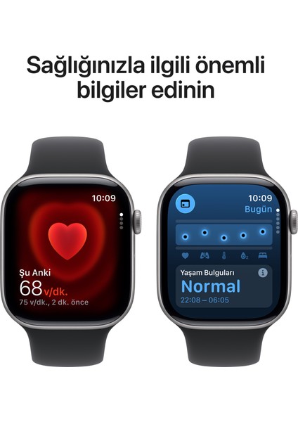 Watch Series 11 Gps + Cellular, 46 mm uzay grisi Alüminyum kasa ve Siyah Spor kordon - S/m indirimleri