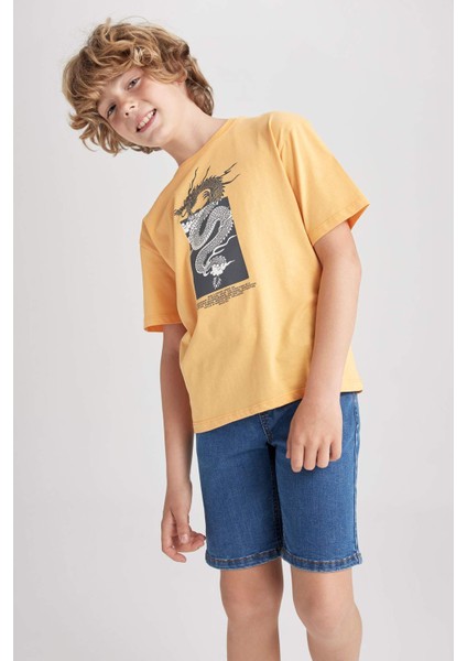 Erkek Çocuk Basic Düz Jean Şort Z5069A623SM