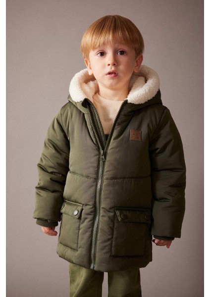 Erkek Bebek Su İtici Polar Asrarlı Kapüşonlu Şişme Mont A2843A523CW