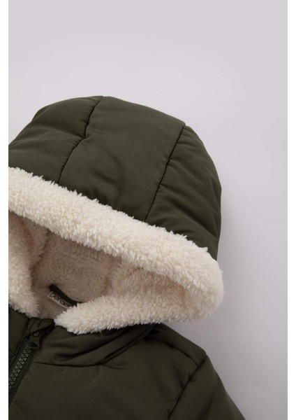 Erkek Bebek Su İtici Polar Asrarlı Kapüşonlu Şişme Mont A2843A523CW