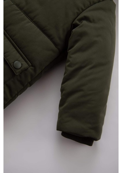 Erkek Bebek Su İtici Polar Asrarlı Kapüşonlu Şişme Mont A2843A523CW