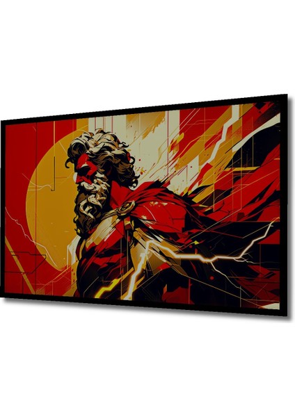 Çerçeve Görünümlü Modern Zeus Yağlı Boya Görünümlü Dekoratif Ahşap Ev/işyeri/ofis Kare Tablo fiyatları