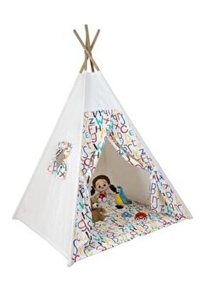 Ahşap Kızıldereli Minderli ve Yastıklı Çocuk Oyun Çadırı Pamuk Renkli fiyatları