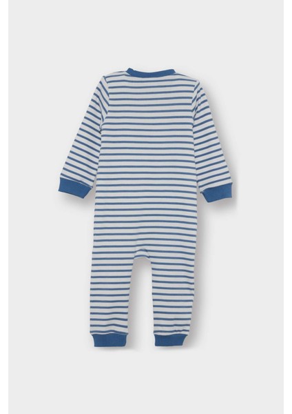 Erkek Bebek Yenidoğan Baskılı Çizgili Fitilli Kaşkorse Çıtçıtlı Uzun Kollu Tulum F2213A525AU modelleri