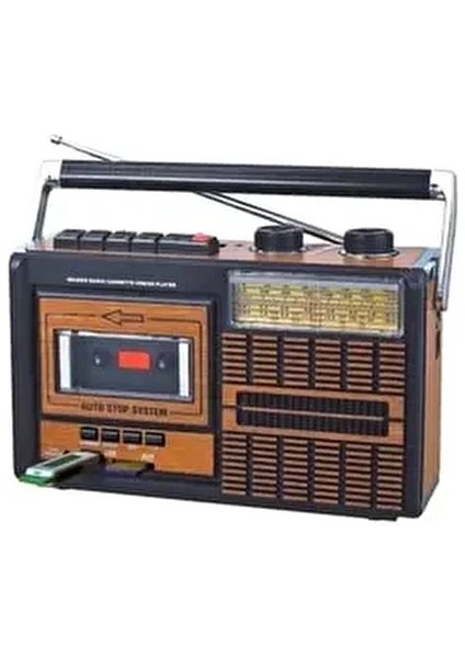 Fp 319 USB Fm Radyo Kaset Çalar Nostaljik Müzik Kutusu Şarj USB Sd