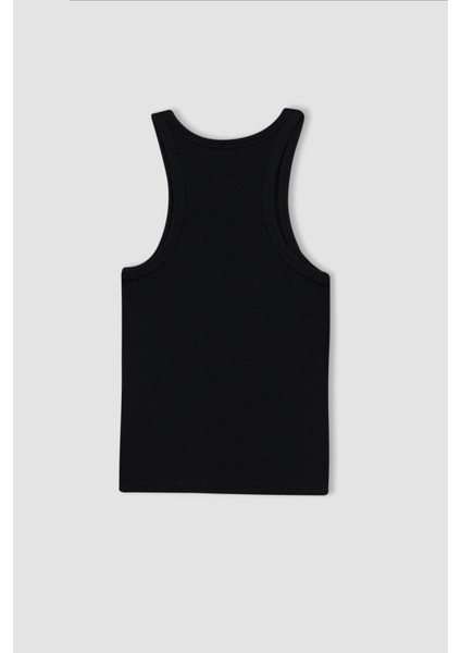 Slim Fit Dar Kesim Halter Yaka Fitilli Kaşkorse Atlet X6705AZ23SP
