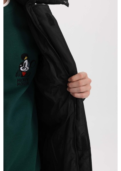 Su İtici Regular Fit Kapüşonlu Fermuarlı Cepli Şişme Mont Parka A2849AX23WN