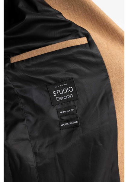 Slim Fit Dar Kesim Astarlı Düğmeli Cepli Kaşe Kaban Parka A3775AX23WN