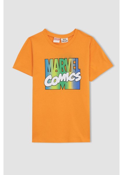 Erkek Çocuk Marvel Comics Kısa Kollu Tişört Deniz Şort 2'li Takım A0714A823HS