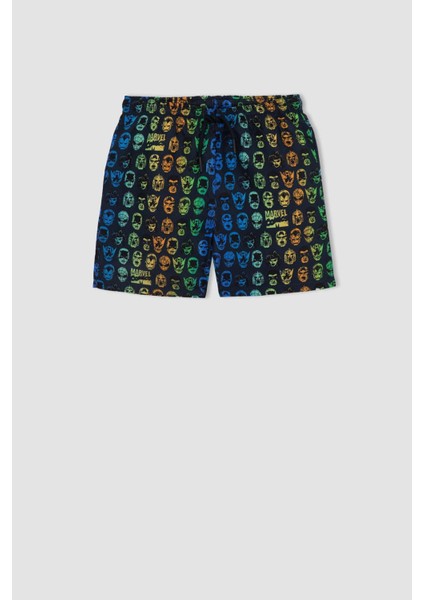 Erkek Çocuk Marvel Comics Kısa Kollu Tişört Deniz Şort 2'li Takım A0714A823HS