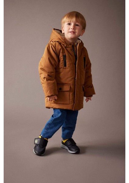 Erkek Bebek Su İtici Polar Astarlı Kapüşonlu Mont A2211A523CW