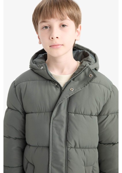 Erkek Çocuk Su Geçirmez Kapüşonlu Fermuarlı Parka fırsatları