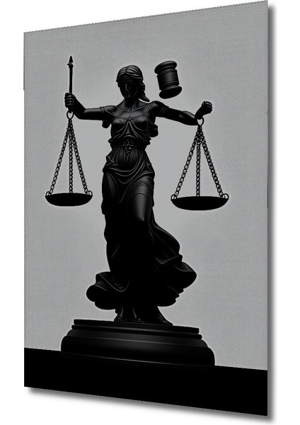 Adalet Tanrıçası Temalı Siyah Beyaz Dekoratif Ahşap Ev/işyeri/ofis Kare Tablo fiyatları
