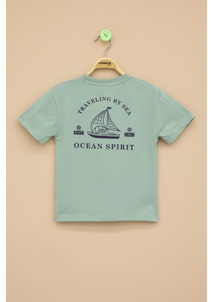 Yeşil Ayıcık Baskılı Cepli Erkek Bebek Tişört 20935 modelleri