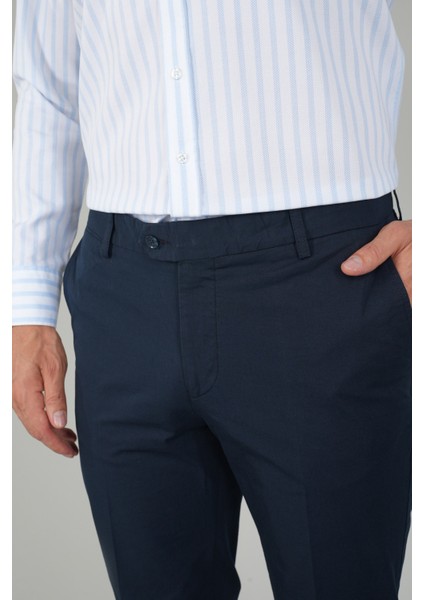 Lacivert Pamuk 4 Cepli Pilesiz Erkek Pantolon PNS24Y24108_D39 fırsatları