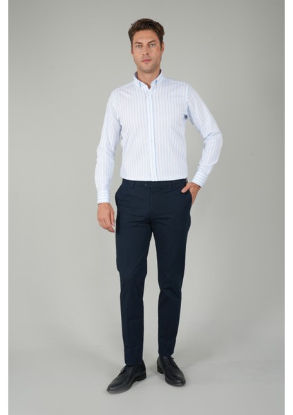 Lacivert Pamuk 4 Cepli Pilesiz Erkek Pantolon PNS24Y24108_D39 indirimleri